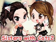 Sisters with Cats 2