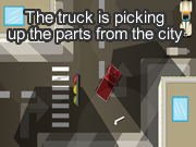 The truck is picking up the parts from the city